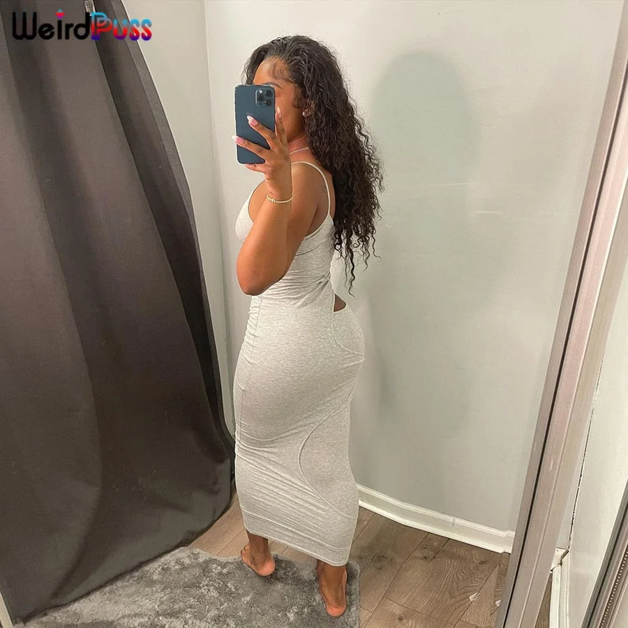 Weird Puss Sexy Multi-Layer Sundress Women Hollow Wedding Stretchy Sleeveless Bodycon Skinny Fashion Party Clubwear Maxi Dresses