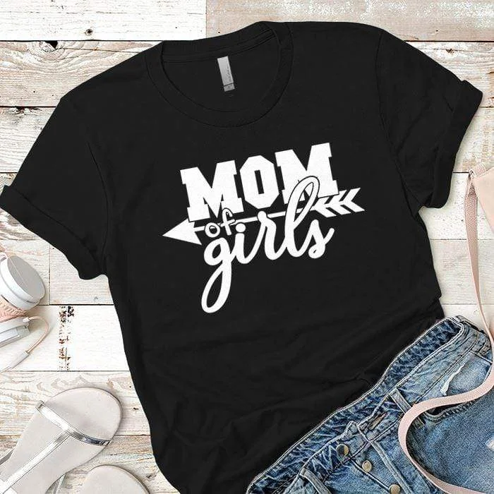 Round Neck Mom Of The Girls T-Shirt|S29