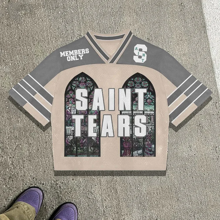 Vintage Saint Graphics Blokette Blokecore Jerseychic V-Neck T-Shirt