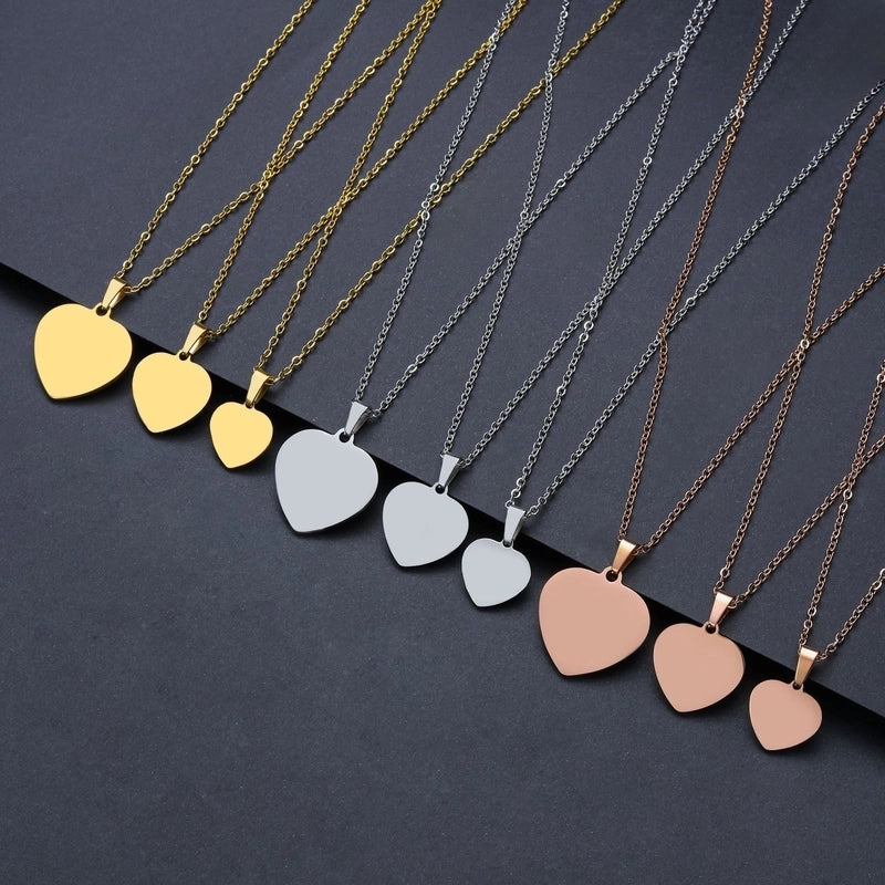 Minimalist Heart Shape 201 Stainless Steel Plating Necklace
