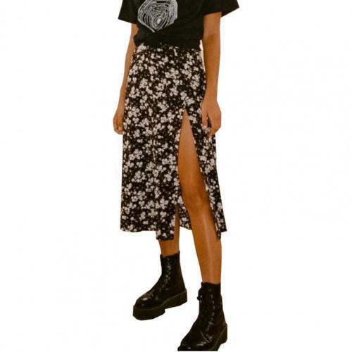 LANFUBEISI Women Summer Split Leopard Skirts 2021 pink Fashion Long Skirt Sexy Woman Floral Loose Lady Clothes Green Flower Skirts Fall LANFUBEISI