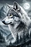 Luxury AB Velvet Diamond Painting Kit - Wolf