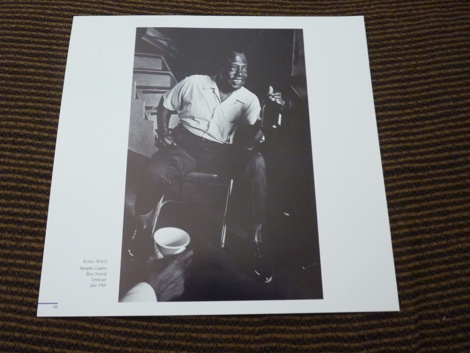 Single Page 2 Sided Bukka White Newport Folk Festival Coffee Table Book Photo Poster painting