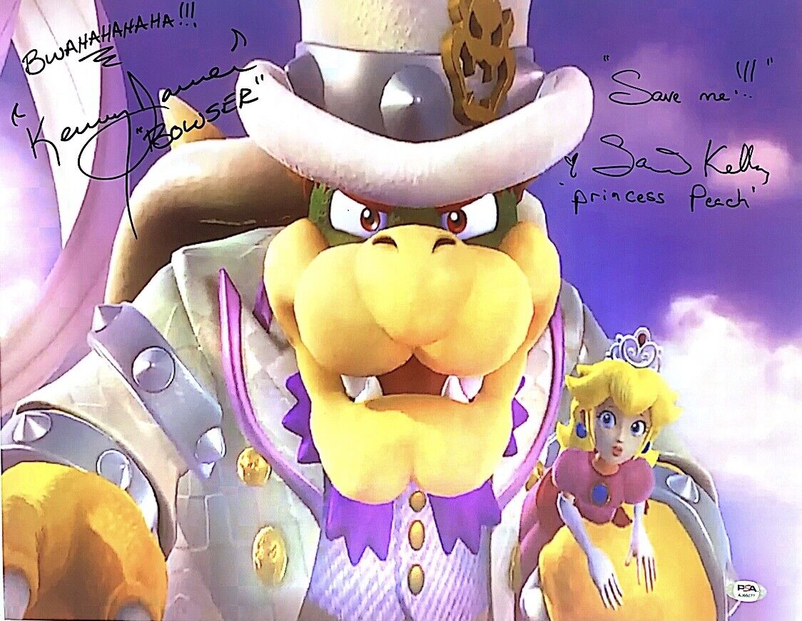 Super Mario Nintendo Signed 16x20 Photo Poster painting PSA AJ66077 Kenny James Samantha Kelly