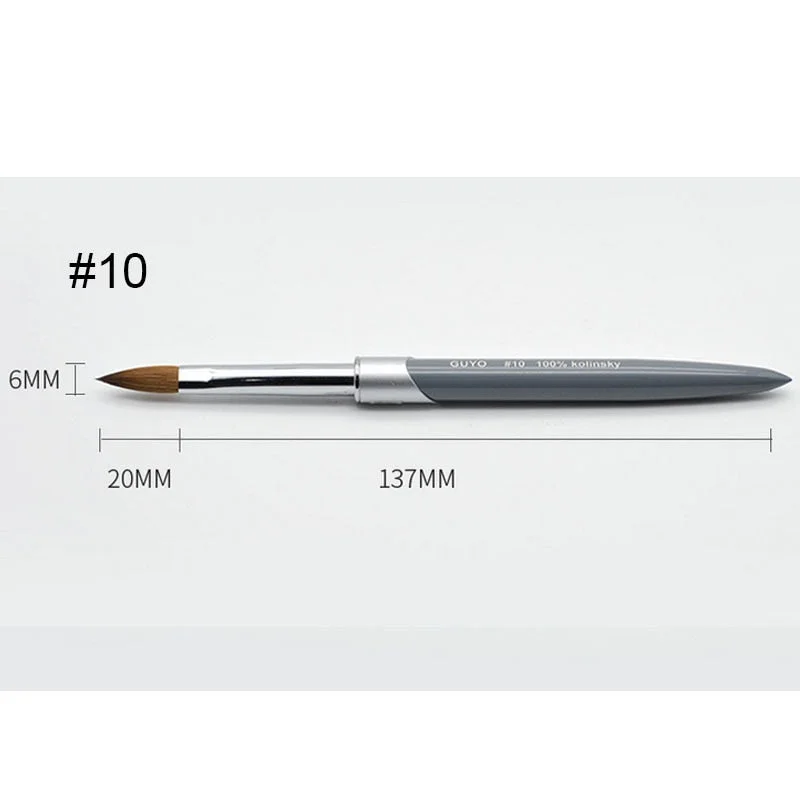 100% Pure Kolinsky Acrylic Oval Nail Brush Liquid Powder Nail Art Brush Choose Size-Nail Inspo