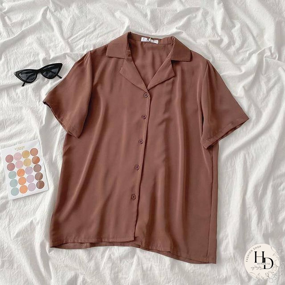 Casual Basic Short Sleeve Blouse Women V-neck Loose Office Formal Shirt Female Fashion Blue Yellow Cardigan Tops