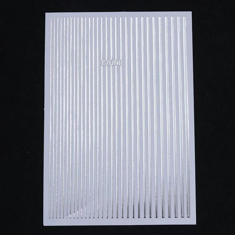 Gold 3D Nail Sticker Curve Stripe Lines Nails Stickers Gradient Adhesive Striping Tape Nail Foil Nail Art Stickers Decals Silver-Nail Inspo
