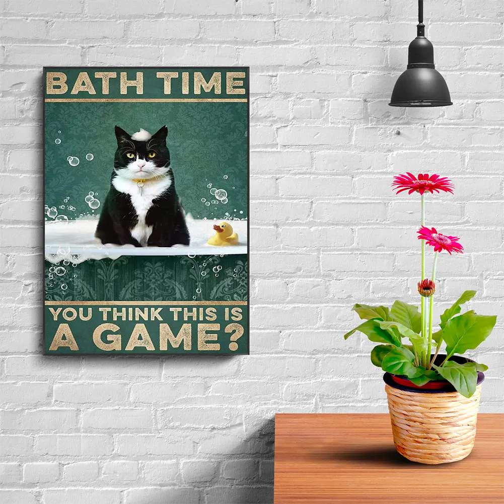Full Round Diamond Painting 40*50cm - Cow Cat Poster