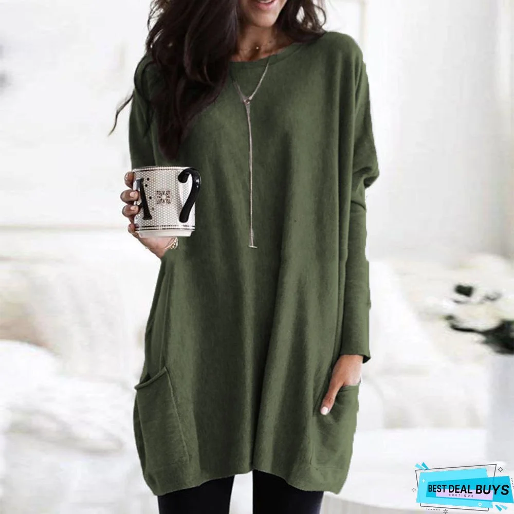 Animal Print Casual Long Sleeve Mini Knitting Dress