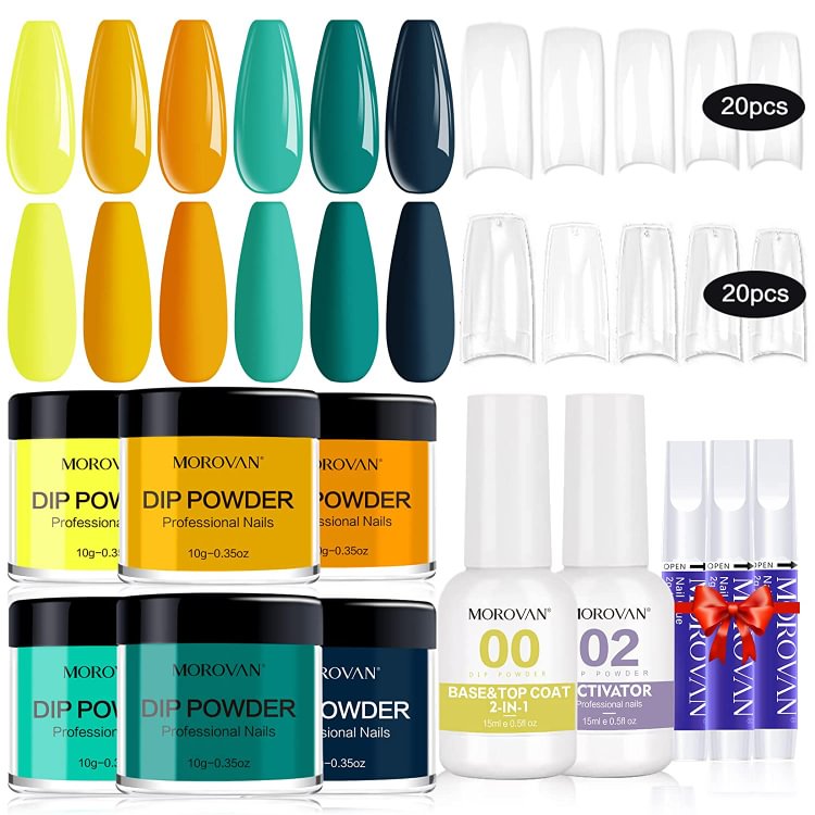 Morovan 6 Colors Dip Powder Nail Kit Starter DPS04