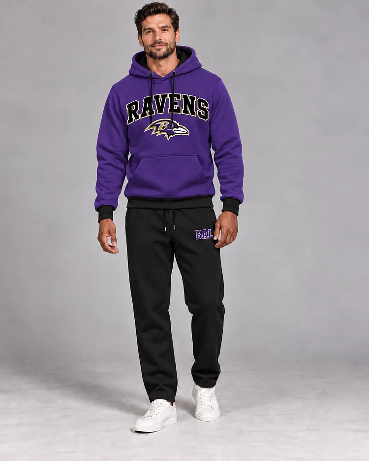Baltimore Ravens Men's Hoodie And Pants Set - Design 4