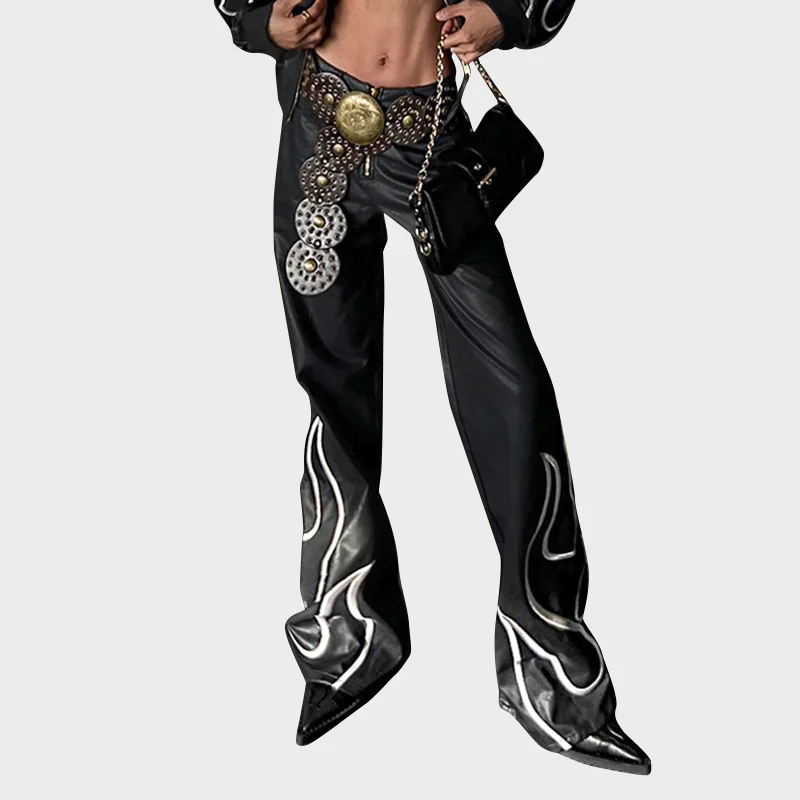 Punk Hip-hop style Low Waist Leather Pants