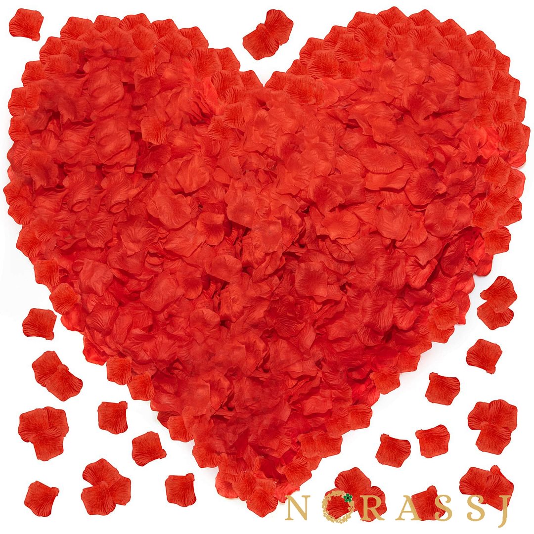  Artificial Flower Rose Petals Silk Rose Petals Decorations for Valentine's Day, Romantic Night