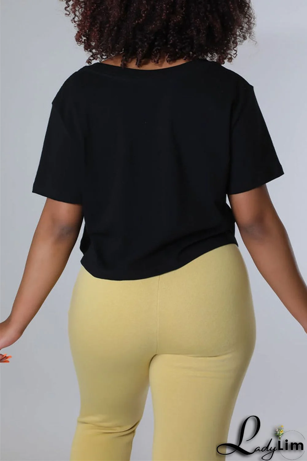 Black Pink Fashion Casual Letter Print Basic O Neck T-Shirts