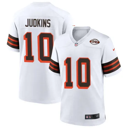 Youth Cleveland Browns #10 Quinshon Judkins White 1946 Collection Game Jersey