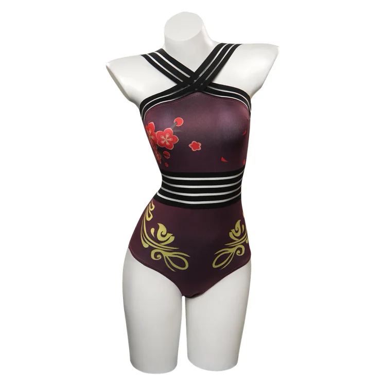 Genshin Impact HUTAO Cosplay Costume Jumpsuit One Piece Swimwears  Halloween Carnival Suit