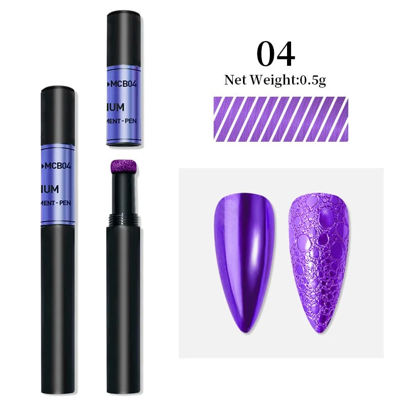 Nail Art Glitter Solid Mirror Powder Air Cushion Magic Pen Effect Chrome Pigment For Decorations UV Gel Polish Dust Accessories-Nail Inspo