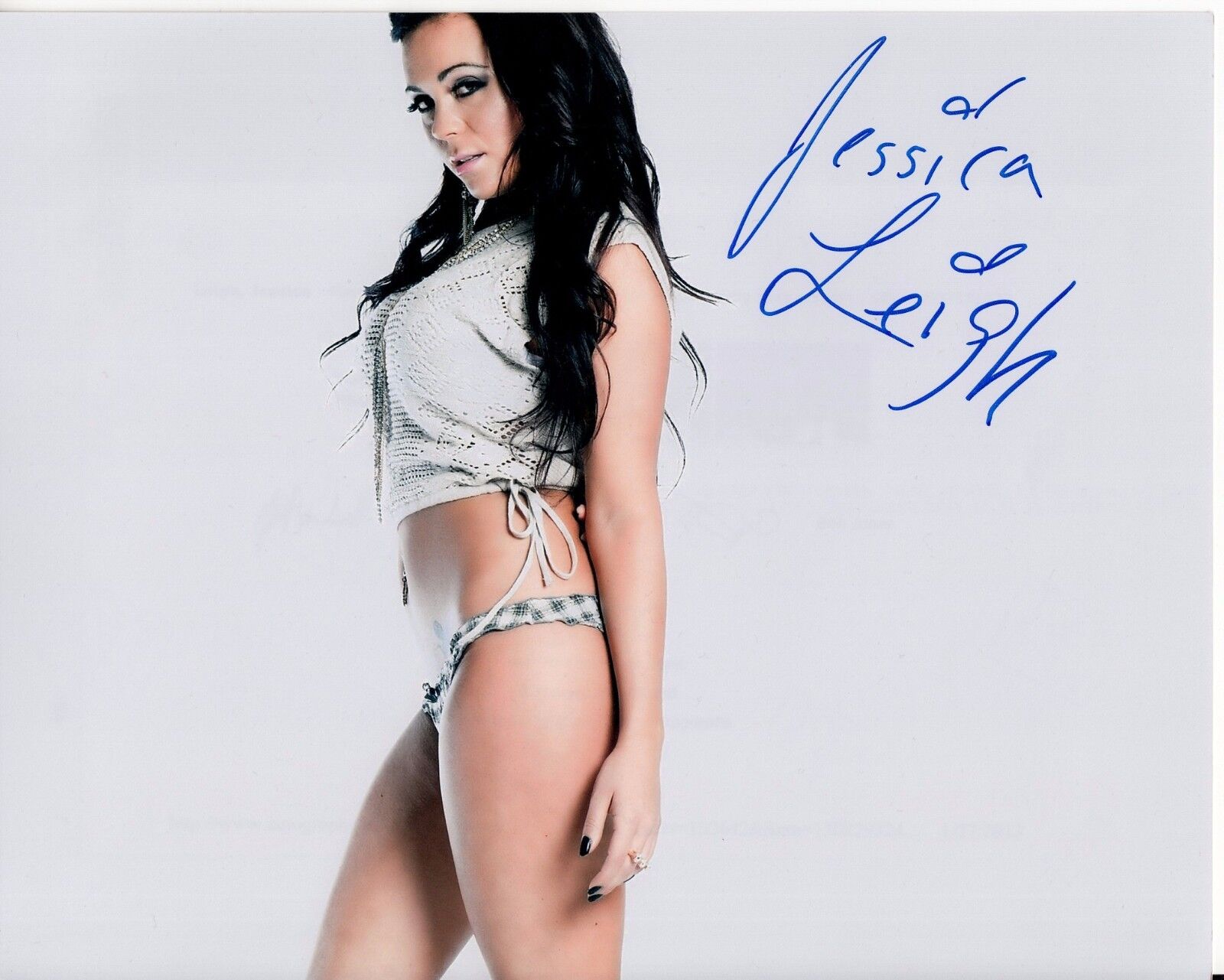 JESSICA LEIGH hand-signed HOT SULTRY 8x10 COLOR CLOSEUP w/ uacc rd coa IN-PERSON