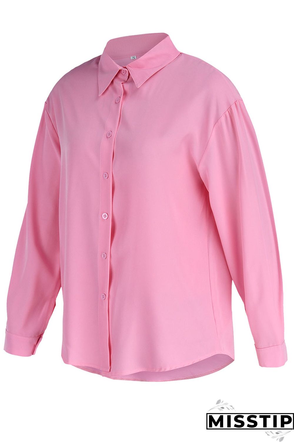 Green Casual Solid Patchwork Buckle Turndown Collar Tops