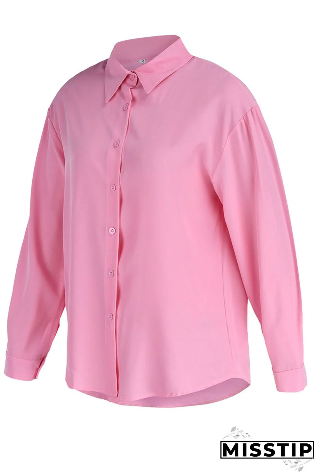 Green Casual Solid Patchwork Buckle Turndown Collar Tops