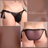 Men's Low-Waisted Ultra-Thin Transparent Skin-Friendly Fashionable Sexy Lace-Up Briefs