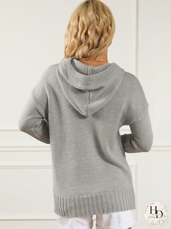Winter Knit Hooded Cardigan