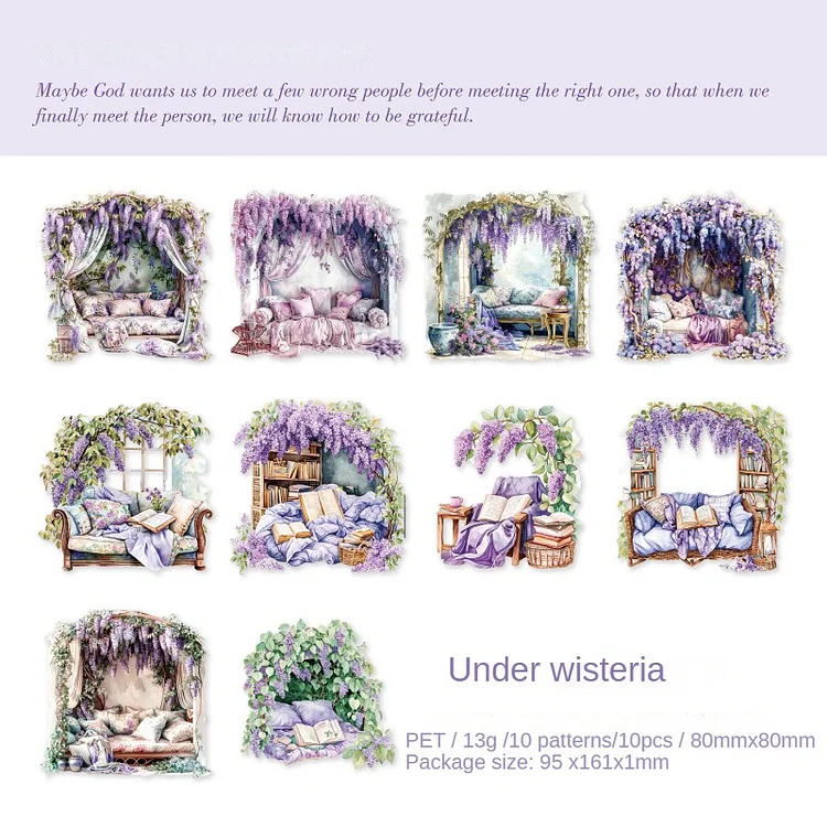 Journalsay 10 Sheets The Scenery in The Corner Series Vintage Flower Landscaping Collage Card 