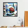 (40*40cm)Christmas Poinsettia Ball - Full Round Drill Diamond Painting