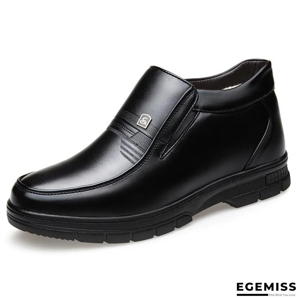 Man Winter Boots Quality Soft Leather Father Shoes Brands White Wool Inner Boots Man Snow Leather Boots | EGEMISS