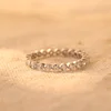 14K White Gold Round Cut Lab Diamond Eternity Ring