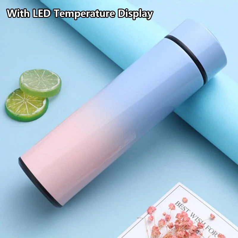 500ML Intelligent Thermos Vacuum Flasks for Tea Water Coffee Thermo Bottle Cup Temperature Display Stainless Steel Thermal Mug