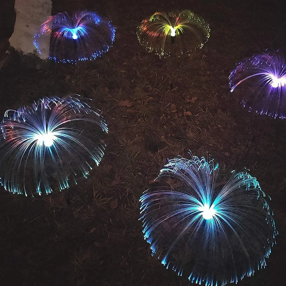 5PCS LED Jellyfish Shape Fiber Outdoor Pathway for Garden Gazebo
