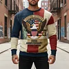 Men's Vintage 250th Anniversary American Flag Eagle Print Crew Neck Sweatshirt by Inlyline