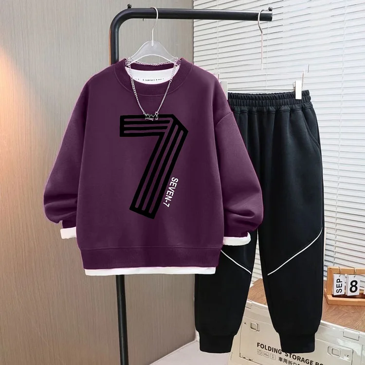 2025 Autumn New Boys' Sweatshirt Set