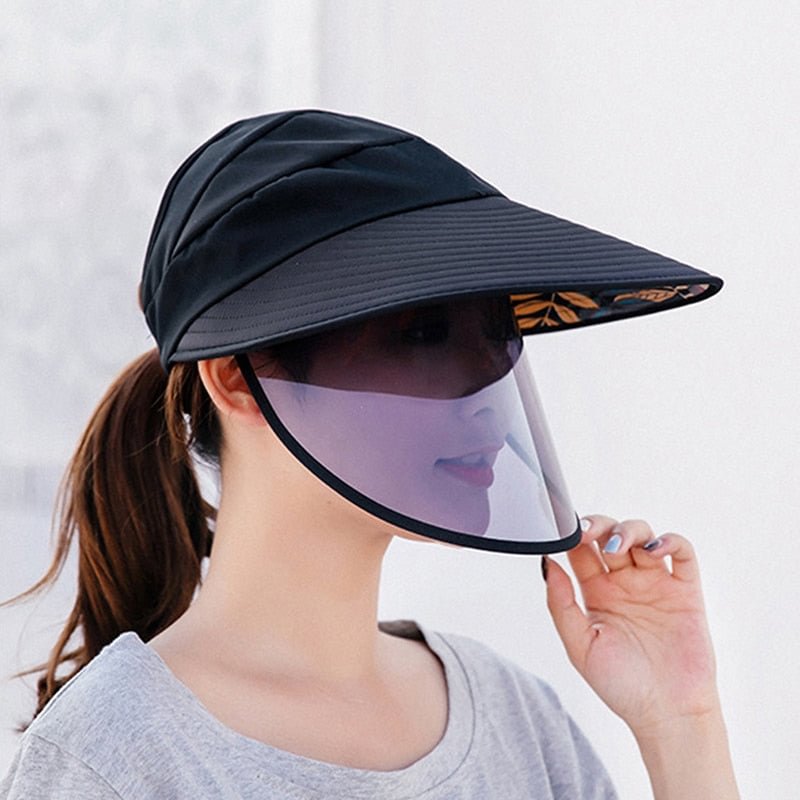 Women Men Unisex Cap Sun Protection Outdoor Double Layer Sun Hat Summer Women Ant- UV Riding Hat For Male Female