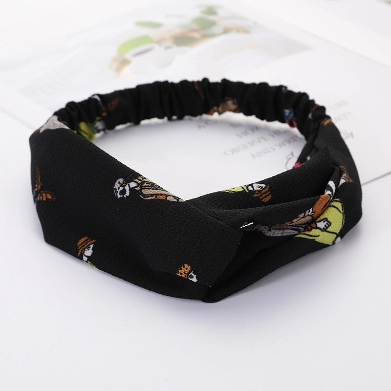 Women’s Lady Polka Dots Flower Cloth Hair Band
