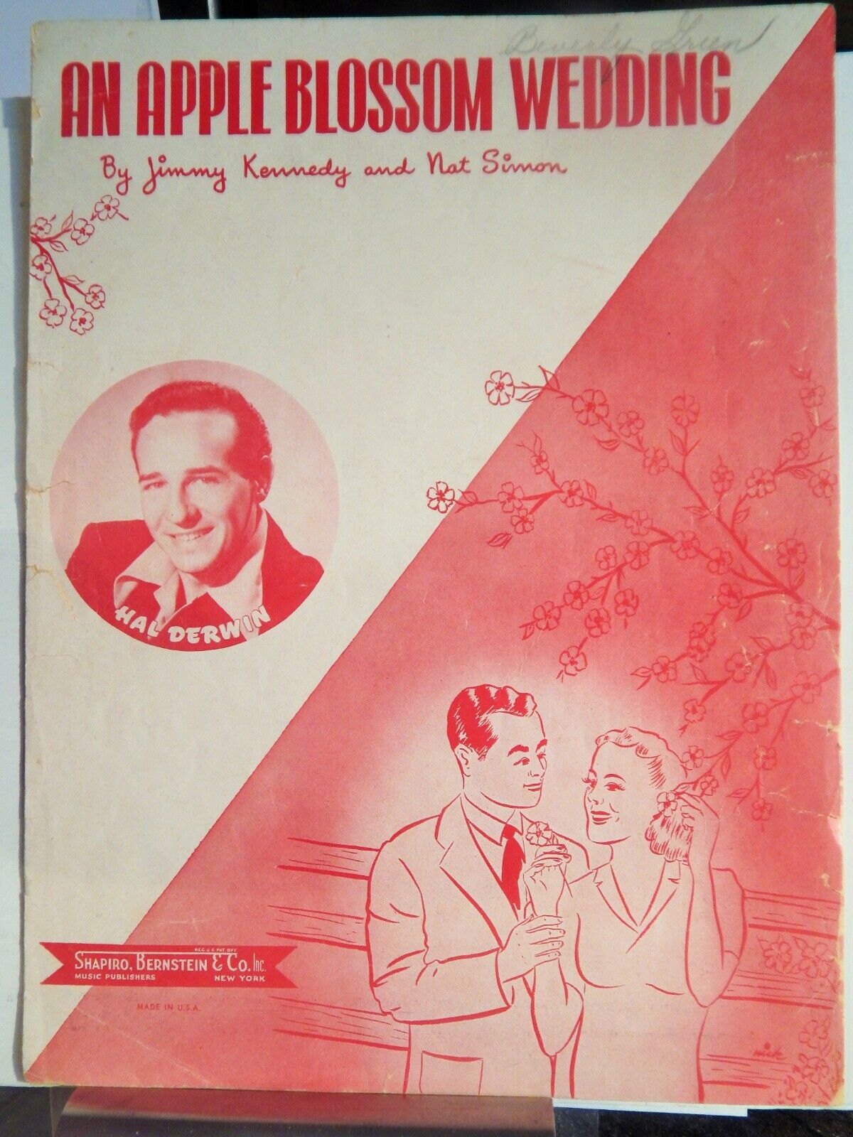 SHEET MUSIC 1947 AN APPLE BLOSSOM WEDDING