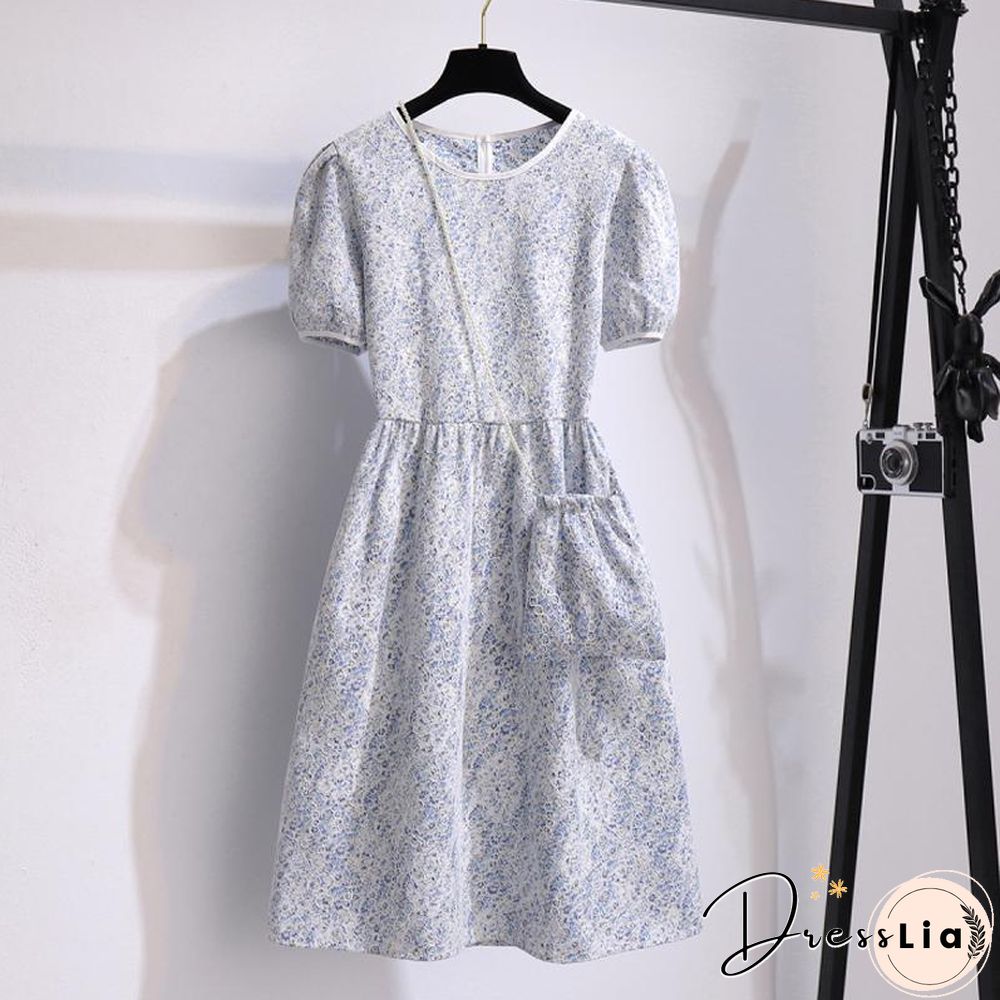 Floral Puff Sleeve Mini Dress P11974