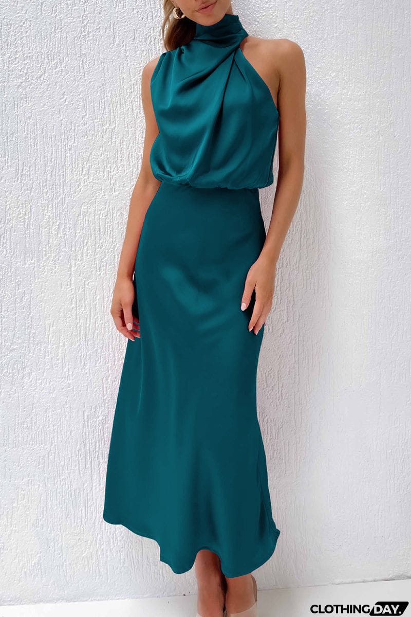 Celebrities Simplicity Solid Zipper Half A Turtleneck A Line Dresses