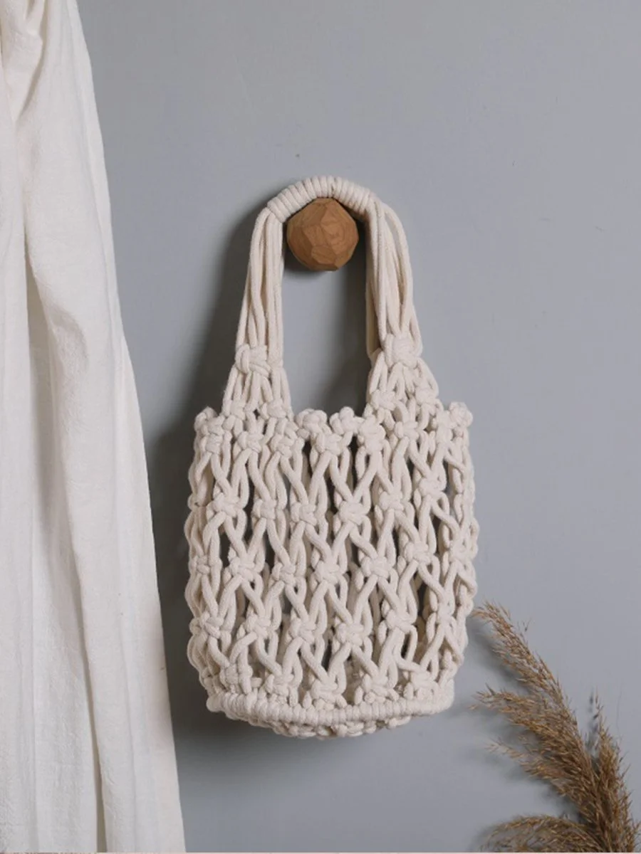 Women's Hollow Cotton Straw Bag