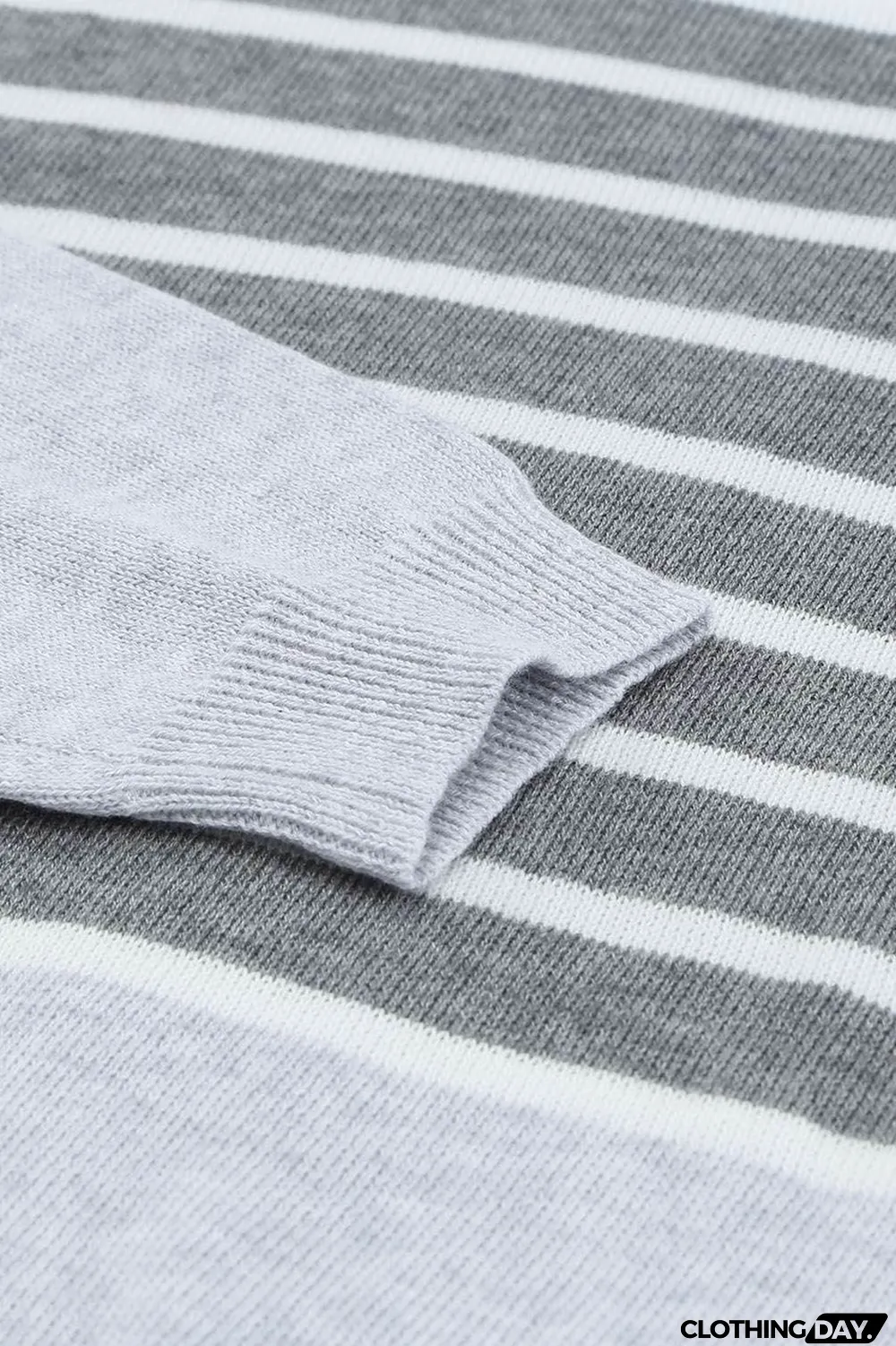 Gray Striped Colorblock Sweater