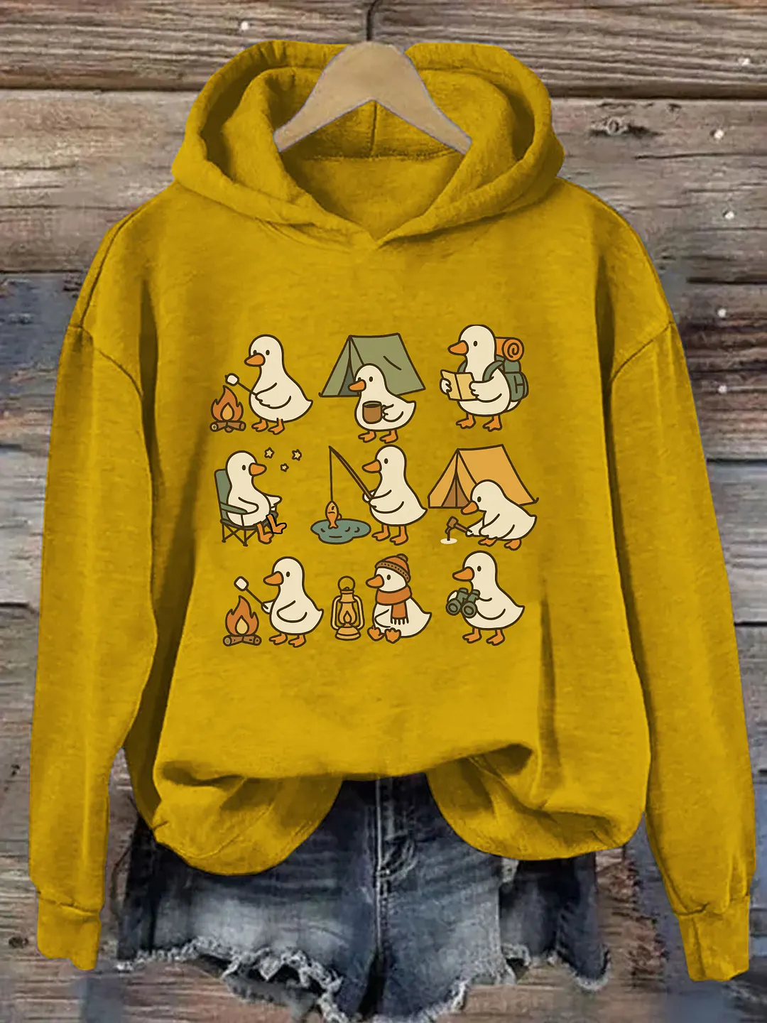 Cute Goose Camping Hoodie