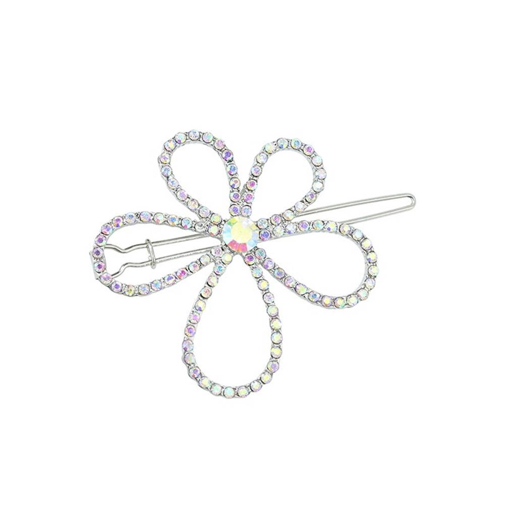

Rhinestone Flower Hair Clips Women Korean Barrettes Hairpin, White, 501 Original