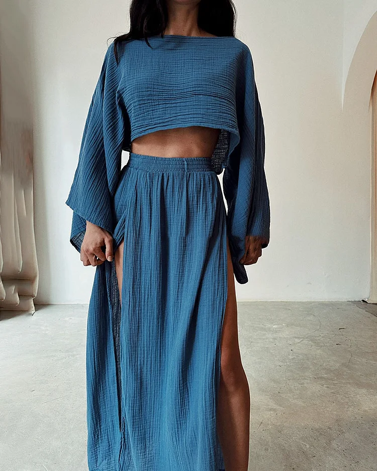 Vacation Cotton And Linen Casual Two-piece Suit
