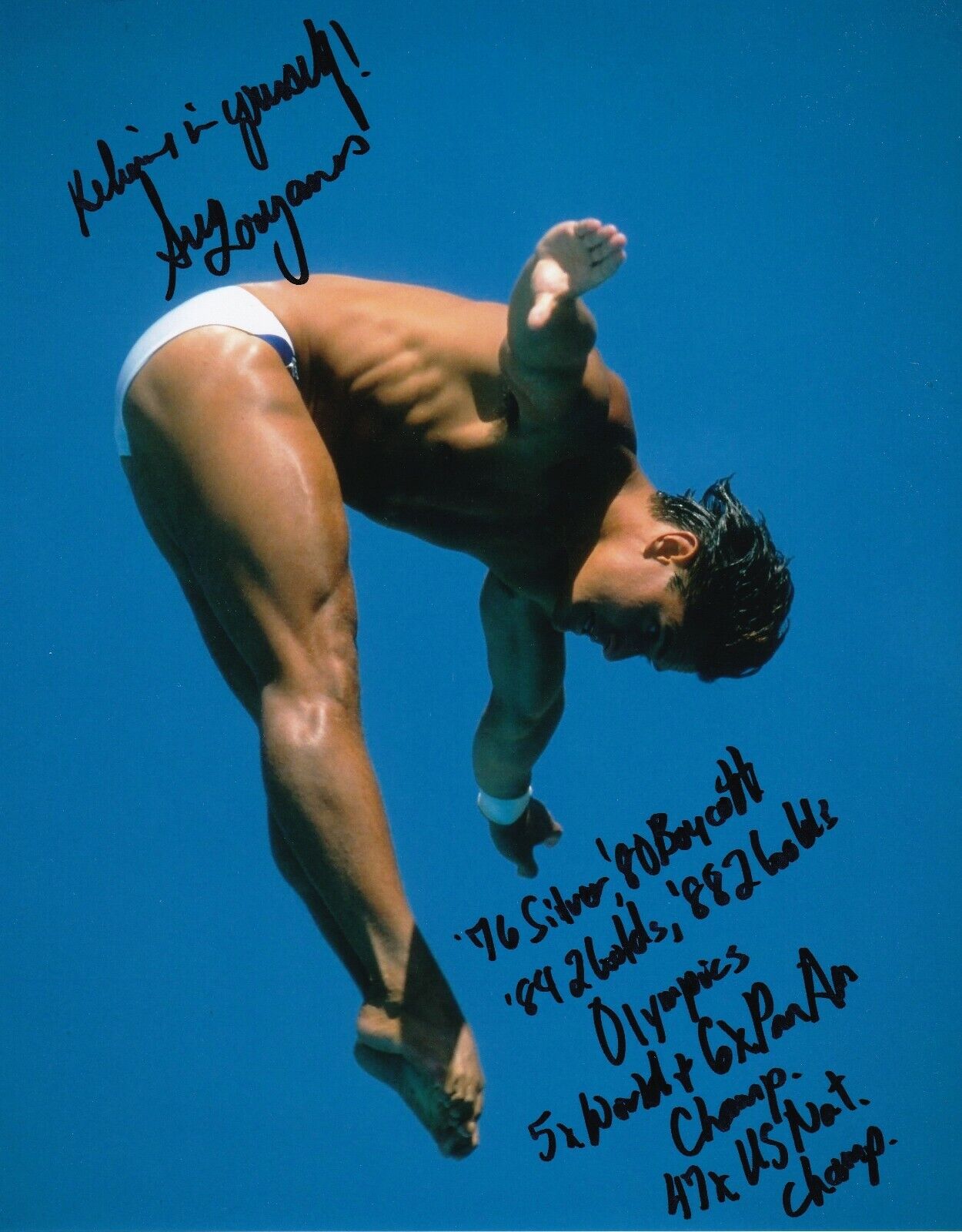 Greg Louganis REAL hand SIGNED Photo Poster painting #2 COA Autographed Olympic Platform Diver