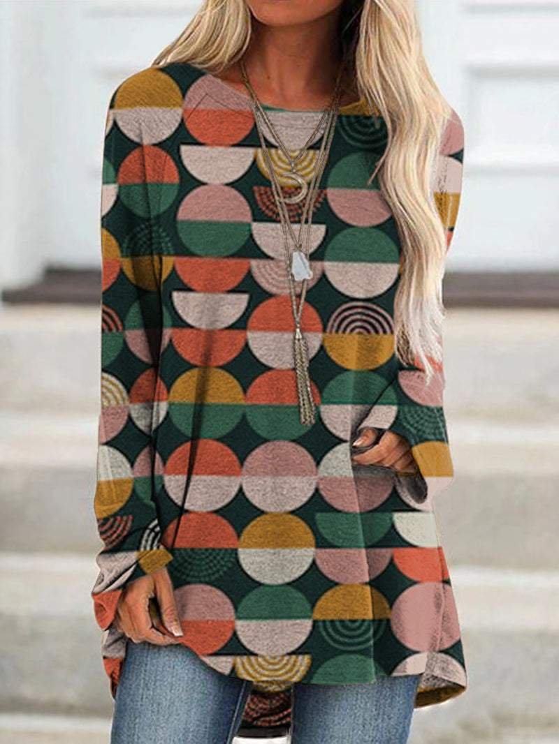 Colorful Geometric Print Women's Shirt