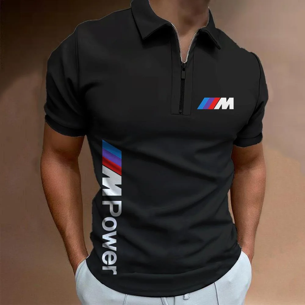 Men's Striped Short Sleeve Polo Shirt