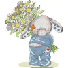 Bunny Flowers-14CT Stamped Cross Stitch Kit(28x32cm)