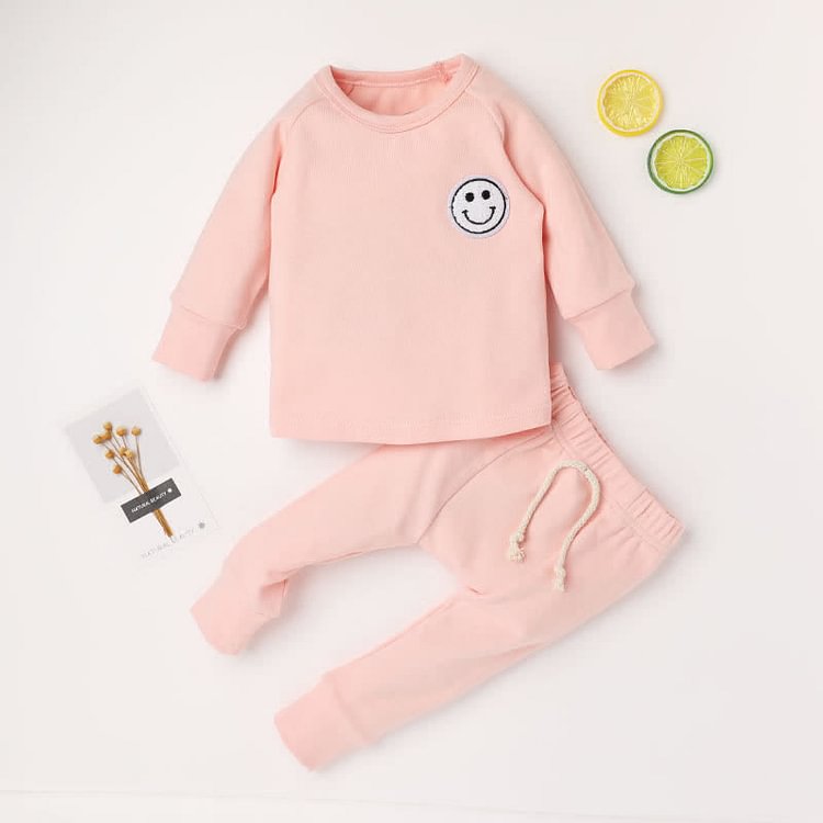 Baby Embroidered Smiley Newborn 2 Pieces Set