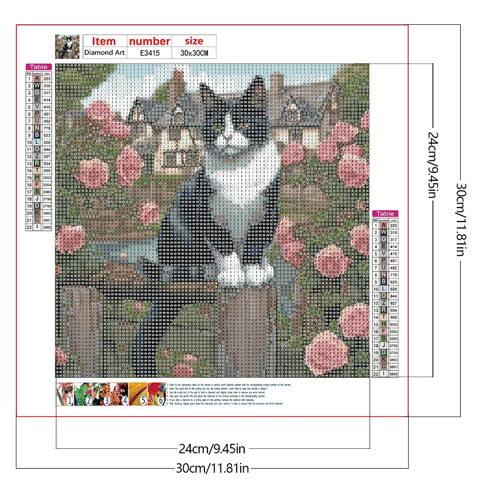 Diamond Painting - Full Round Drill - Cats(Canvas|30*30cm)